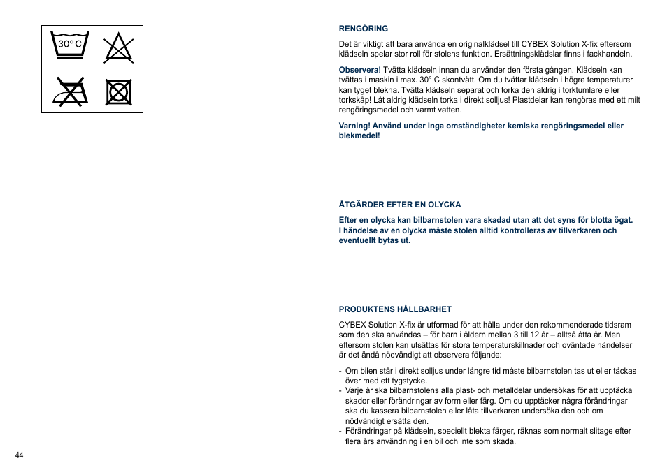 Cybex SOLUTION X-FIX User Manual | Page 44 / 72