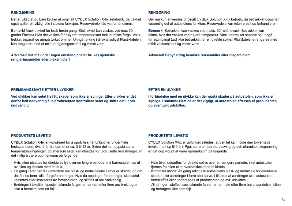 Cybex SOLUTION X-FIX User Manual | Page 45 / 72