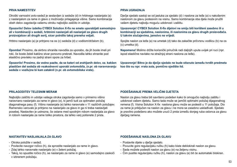 Cybex SOLUTION X-FIX User Manual | Page 53 / 72