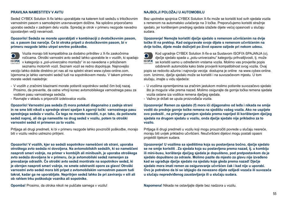 Cybex SOLUTION X-FIX User Manual | Page 55 / 72