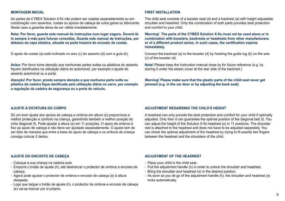 Cybex SOLUTION X-FIX User Manual | Page 9 / 72