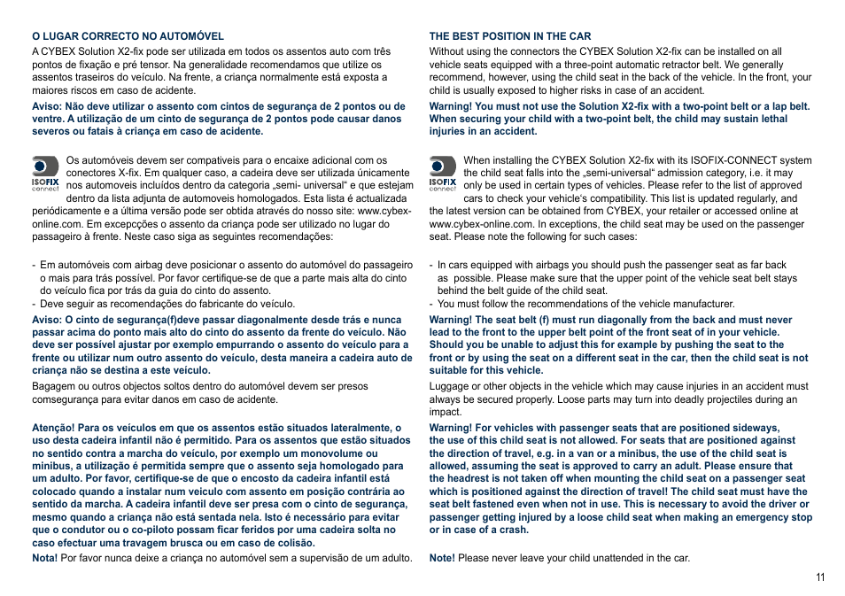 Cybex SOLUTION X2-FIX User Manual | Page 11 / 72