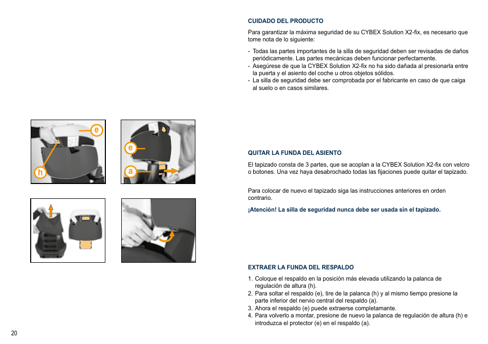 Ea h | Cybex SOLUTION X2-FIX User Manual | Page 20 / 72