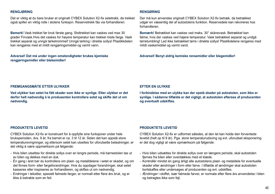 Cybex SOLUTION X2-FIX User Manual | Page 45 / 72