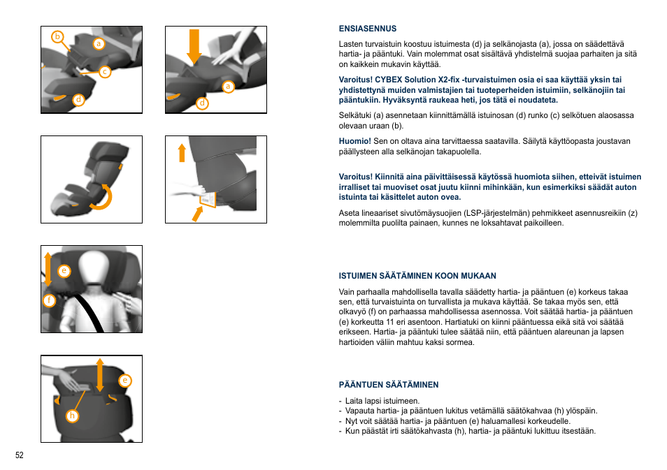 Cybex SOLUTION X2-FIX User Manual | Page 52 / 72