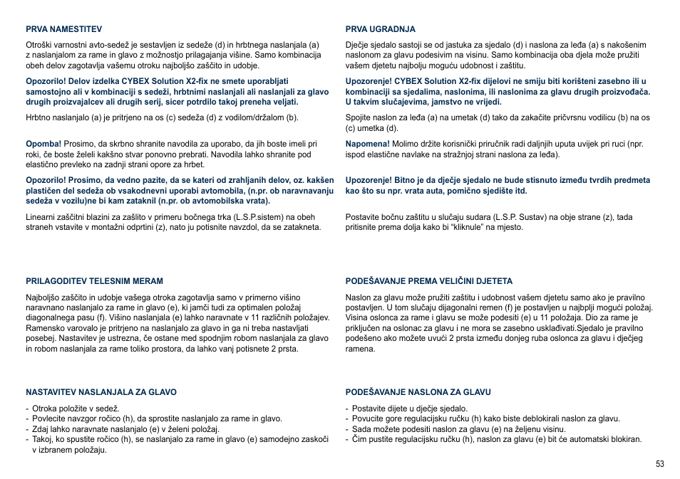 Cybex SOLUTION X2-FIX User Manual | Page 53 / 72