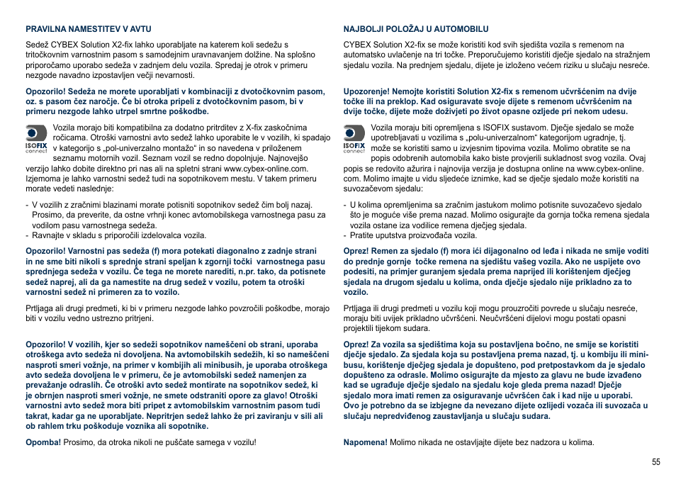Cybex SOLUTION X2-FIX User Manual | Page 55 / 72