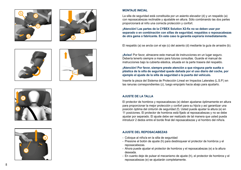 Cybex SOLUTION X2-FIX User Manual | Page 8 / 72