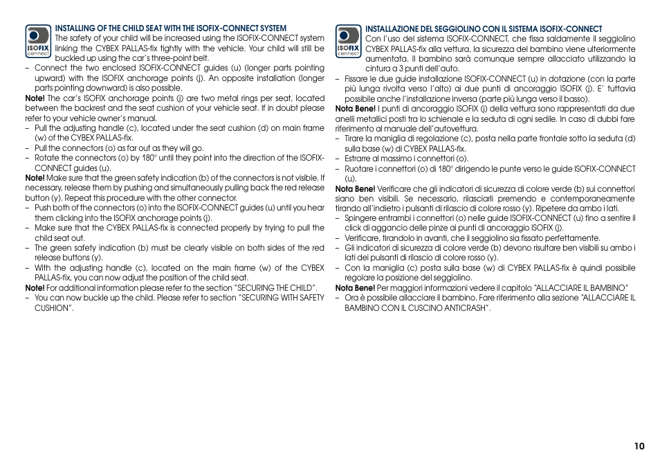 Cybex PALLAS-FIX User Manual | Page 12 / 84