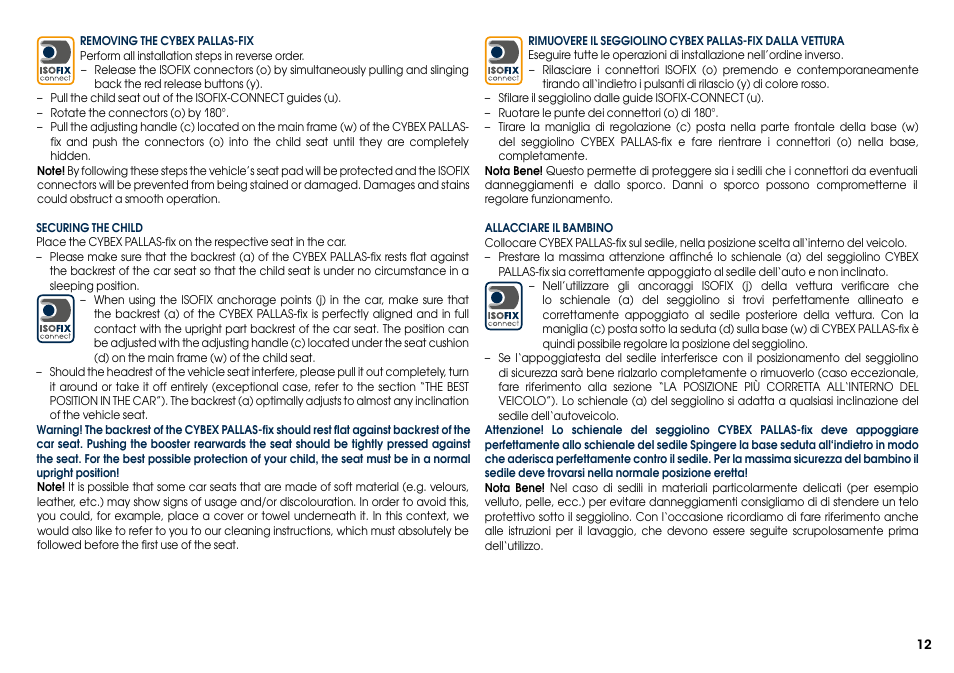 Cybex PALLAS-FIX User Manual | Page 14 / 84