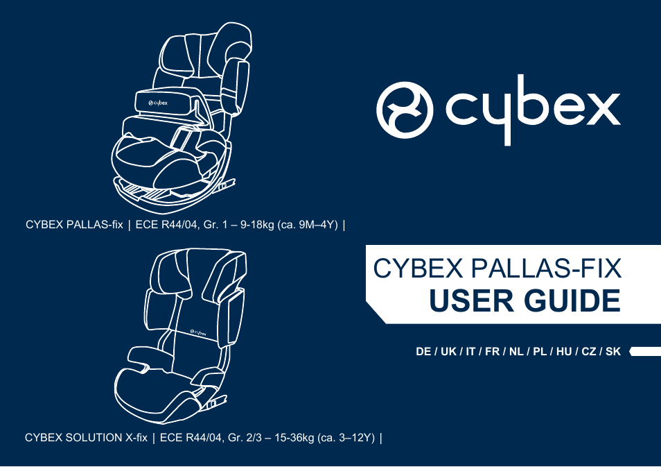 User guide, Cybex pallas-fix | Cybex PALLAS-FIX User Manual | Page 2 / 84