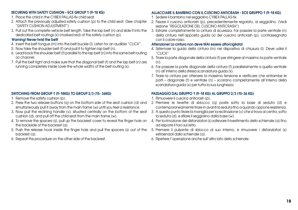 Cybex PALLAS-FIX User Manual | Page 20 / 84
