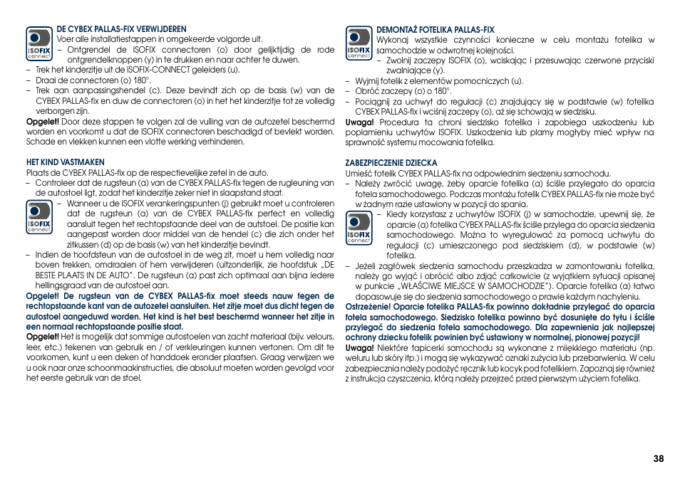 Cybex PALLAS-FIX User Manual | Page 40 / 84