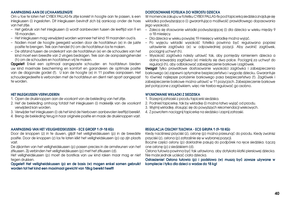 Cybex PALLAS-FIX User Manual | Page 42 / 84