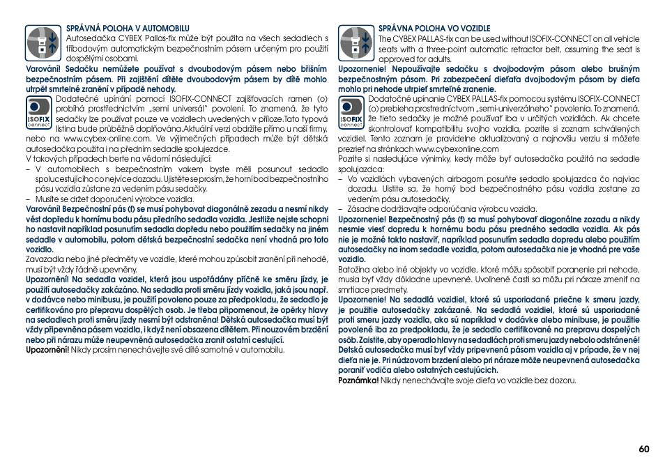 Cybex PALLAS-FIX User Manual | Page 62 / 84