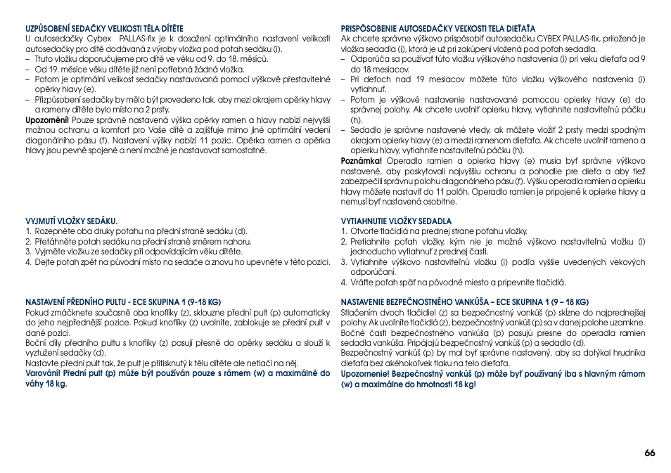 Cybex PALLAS-FIX User Manual | Page 68 / 84