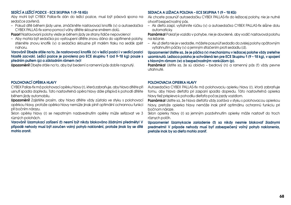Cybex PALLAS-FIX User Manual | Page 70 / 84