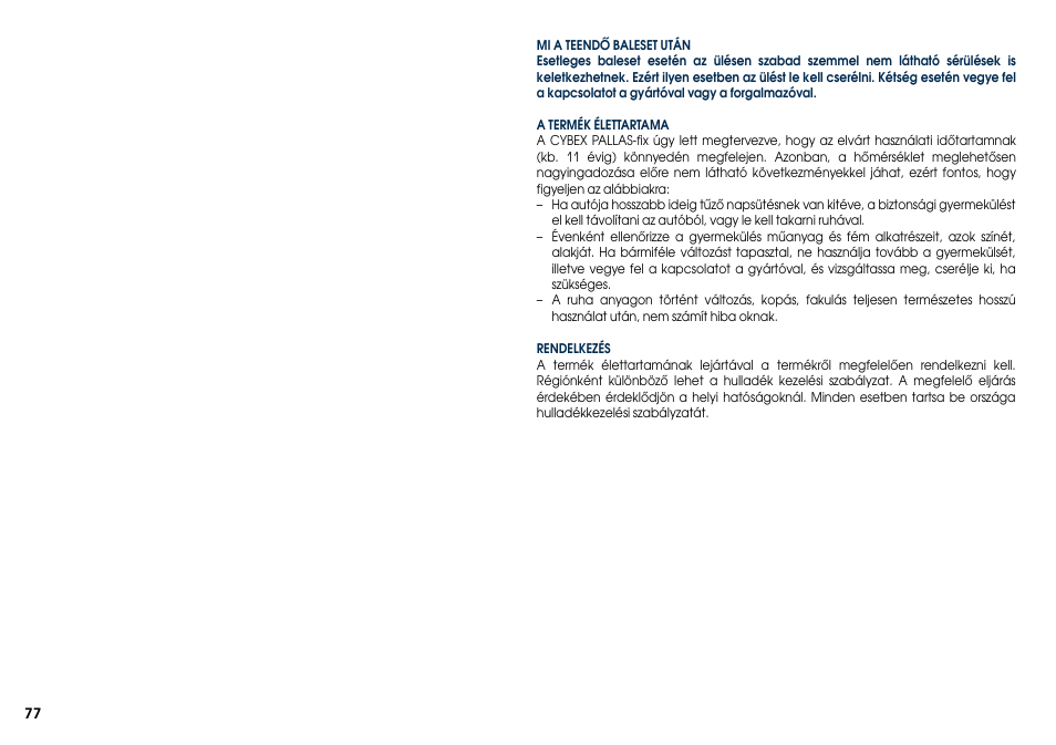 Cybex PALLAS-FIX User Manual | Page 79 / 84