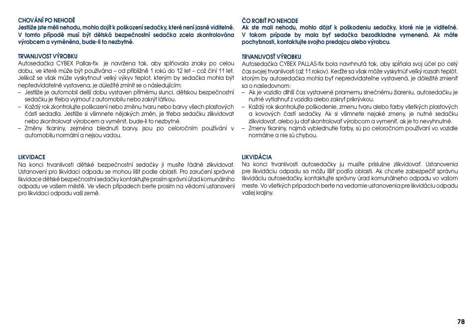 Cybex PALLAS-FIX User Manual | Page 80 / 84