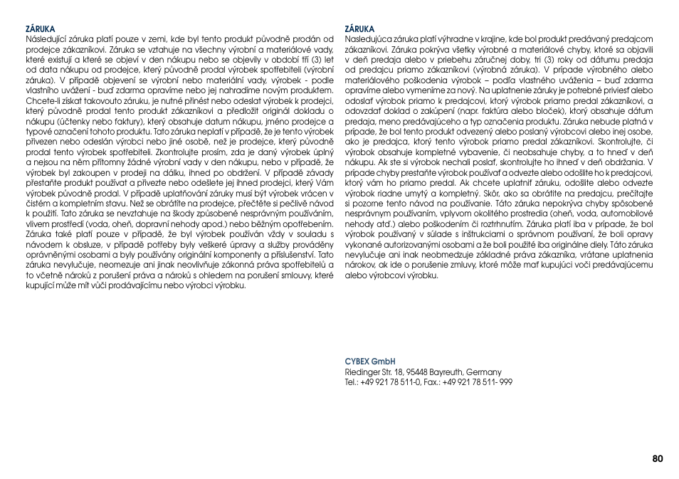 Cybex PALLAS-FIX User Manual | Page 82 / 84