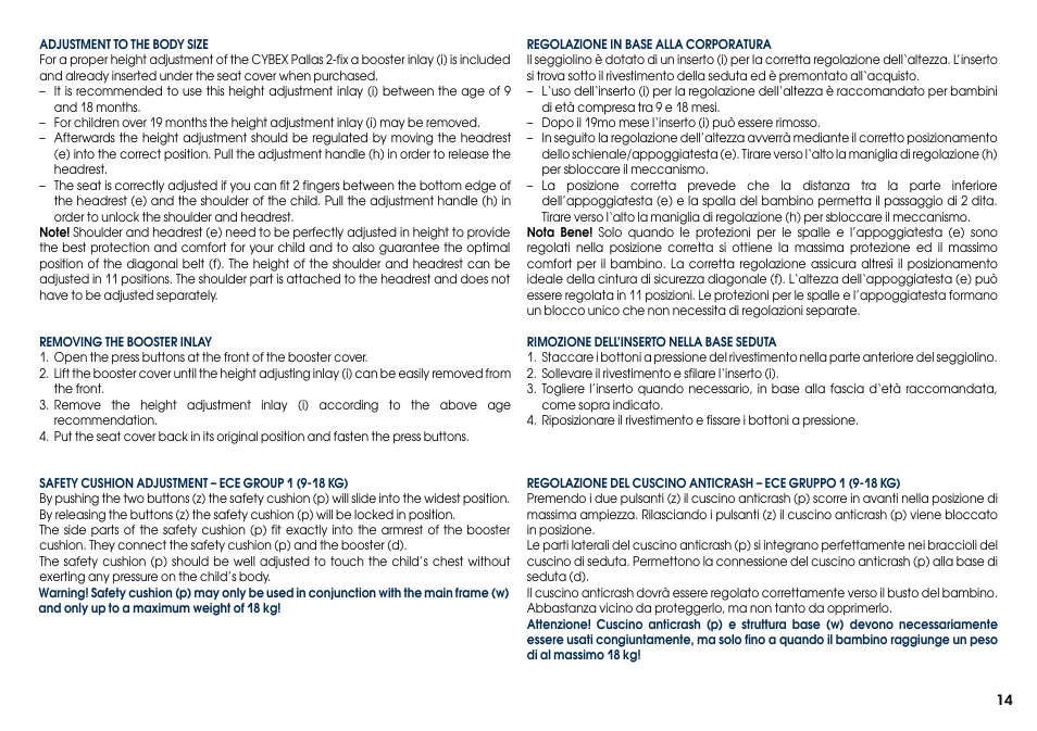 Cybex PALLAS 2-FIX User Manual | Page 16 / 84