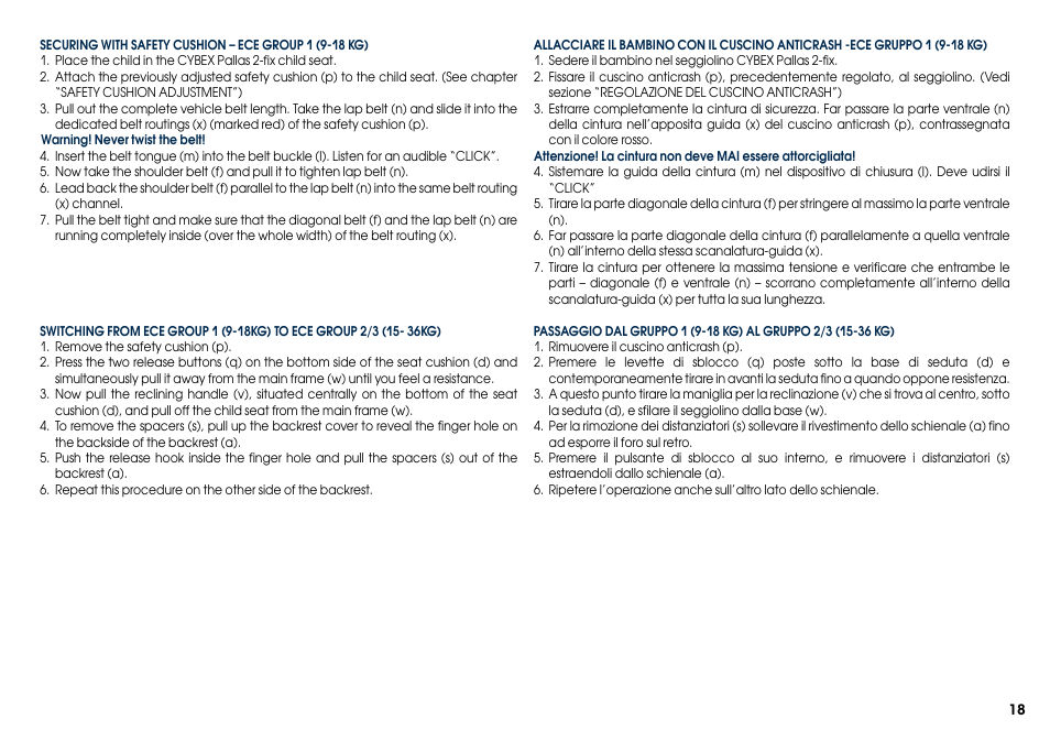 Cybex PALLAS 2-FIX User Manual | Page 20 / 84