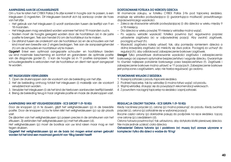 Cybex PALLAS 2-FIX User Manual | Page 42 / 84
