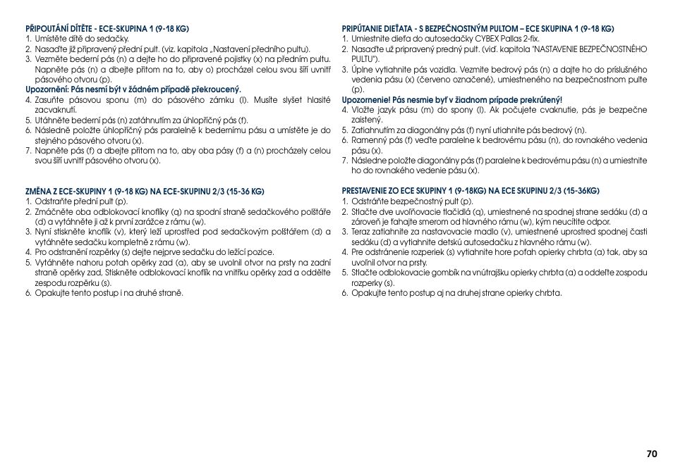 Cybex PALLAS 2-FIX User Manual | Page 72 / 84