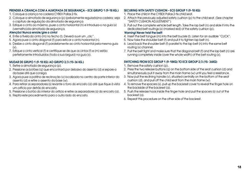 Cybex PALLAS 2-FIX User Manual | Page 20 / 82