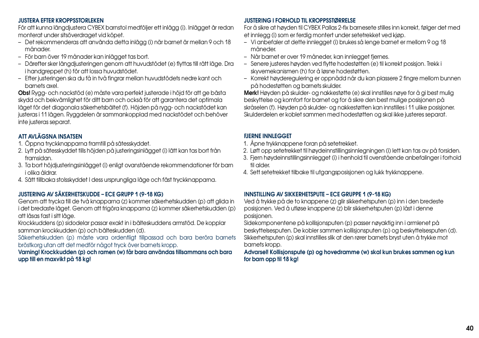 Cybex PALLAS 2-FIX User Manual | Page 42 / 82