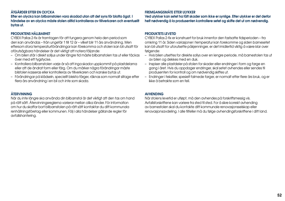 Cybex PALLAS 2-FIX User Manual | Page 54 / 82