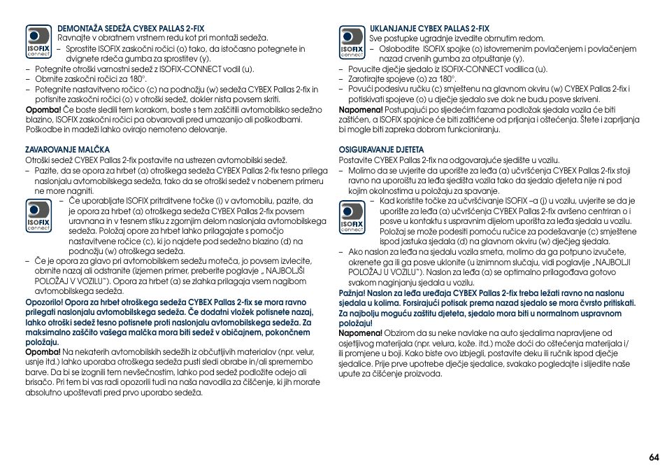 Cybex PALLAS 2-FIX User Manual | Page 66 / 82