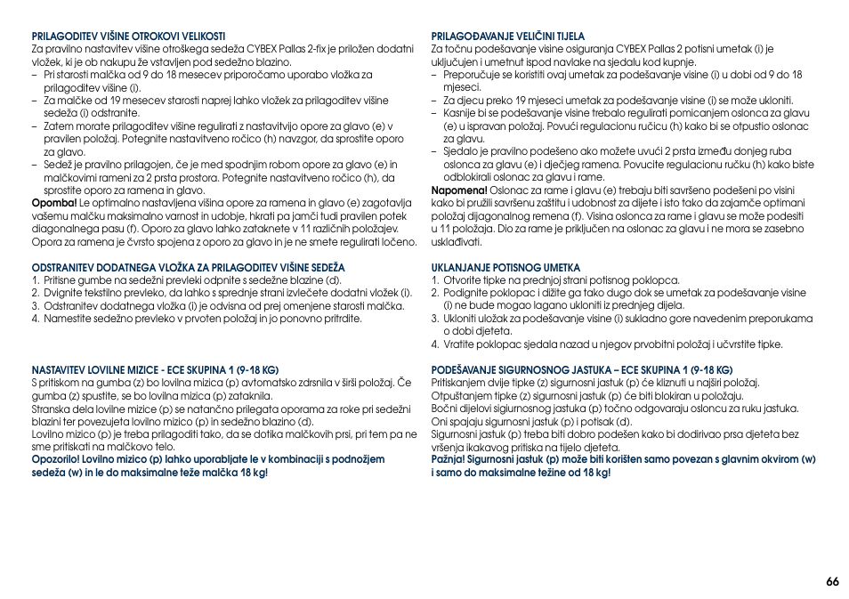 Cybex PALLAS 2-FIX User Manual | Page 68 / 82