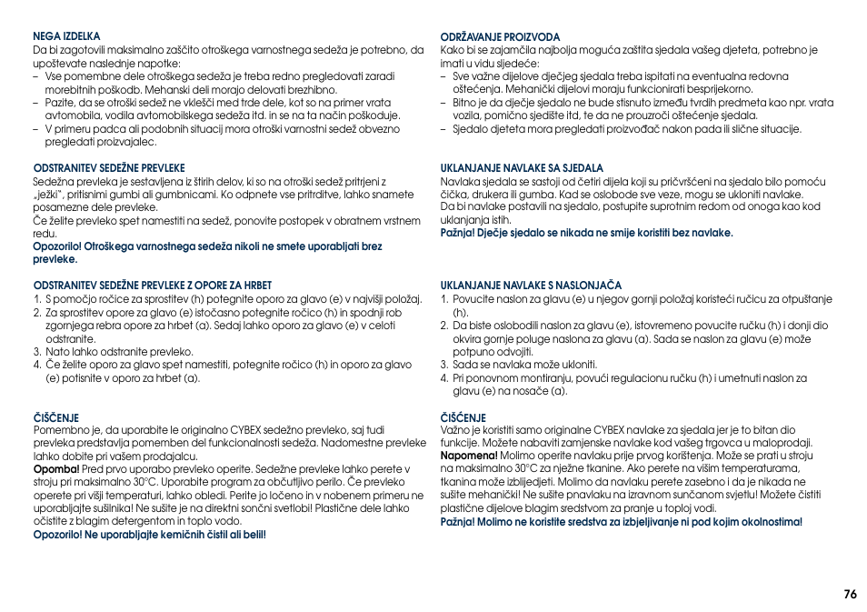 Cybex PALLAS 2-FIX User Manual | Page 78 / 82