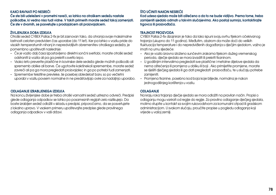 Cybex PALLAS 2-FIX User Manual | Page 80 / 82