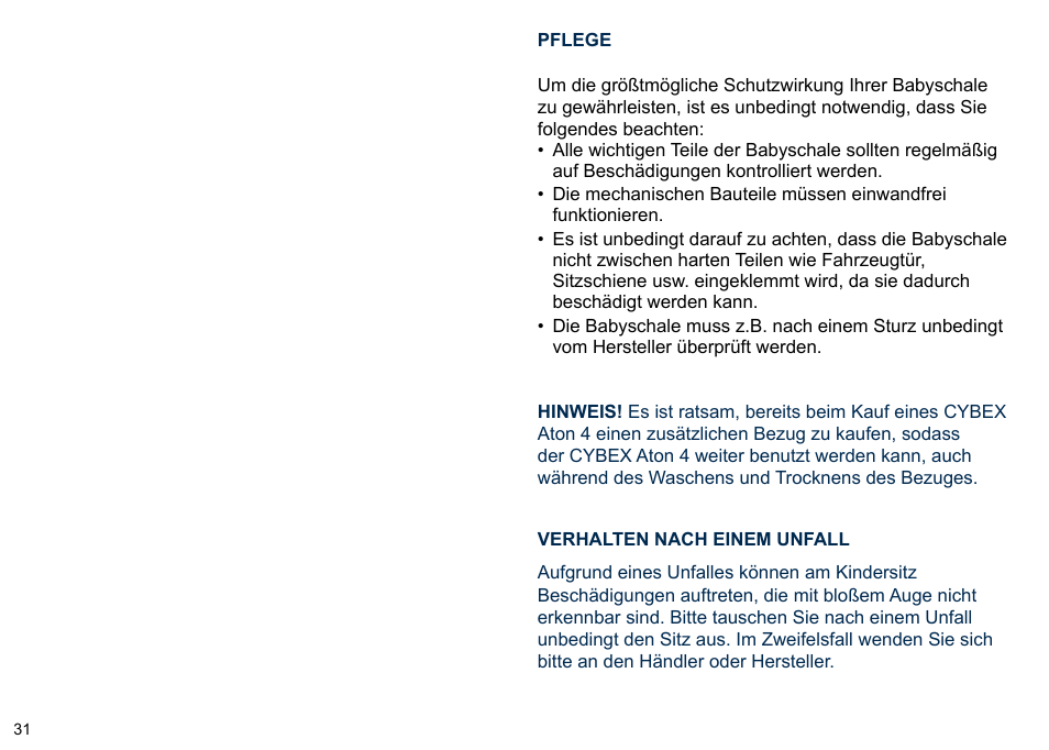 Cybex ATON 4 User Manual | Page 33 / 132