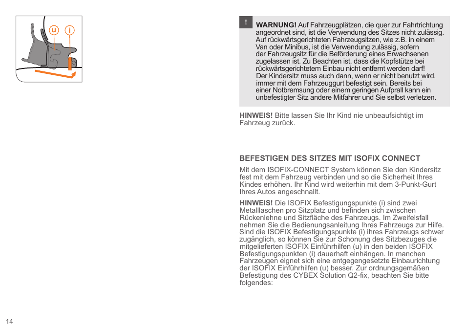 Cybex SOLUTION Q2-FIX User Manual | Page 14 / 100