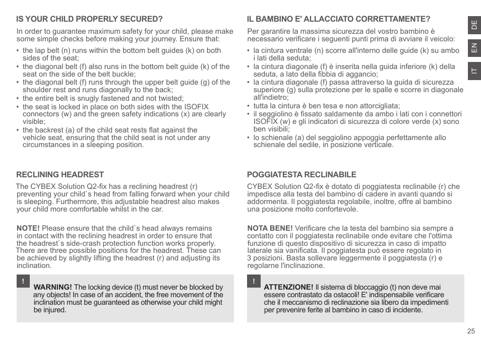 Cybex SOLUTION Q2-FIX User Manual | Page 25 / 100