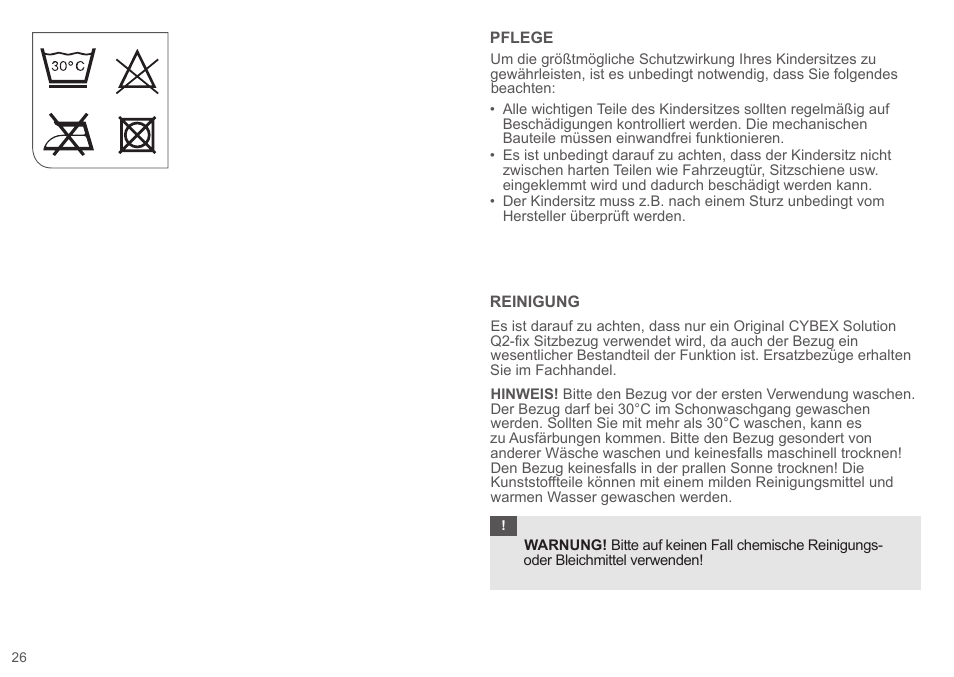 Cybex SOLUTION Q2-FIX User Manual | Page 26 / 100