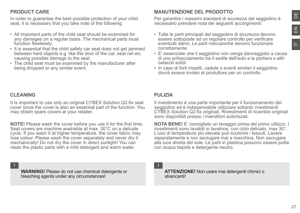 Cybex SOLUTION Q2-FIX User Manual | Page 27 / 100