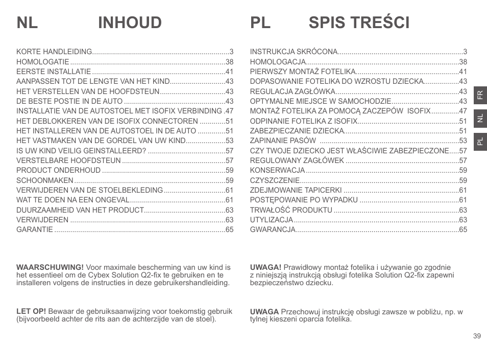 Cybex SOLUTION Q2-FIX User Manual | Page 39 / 100