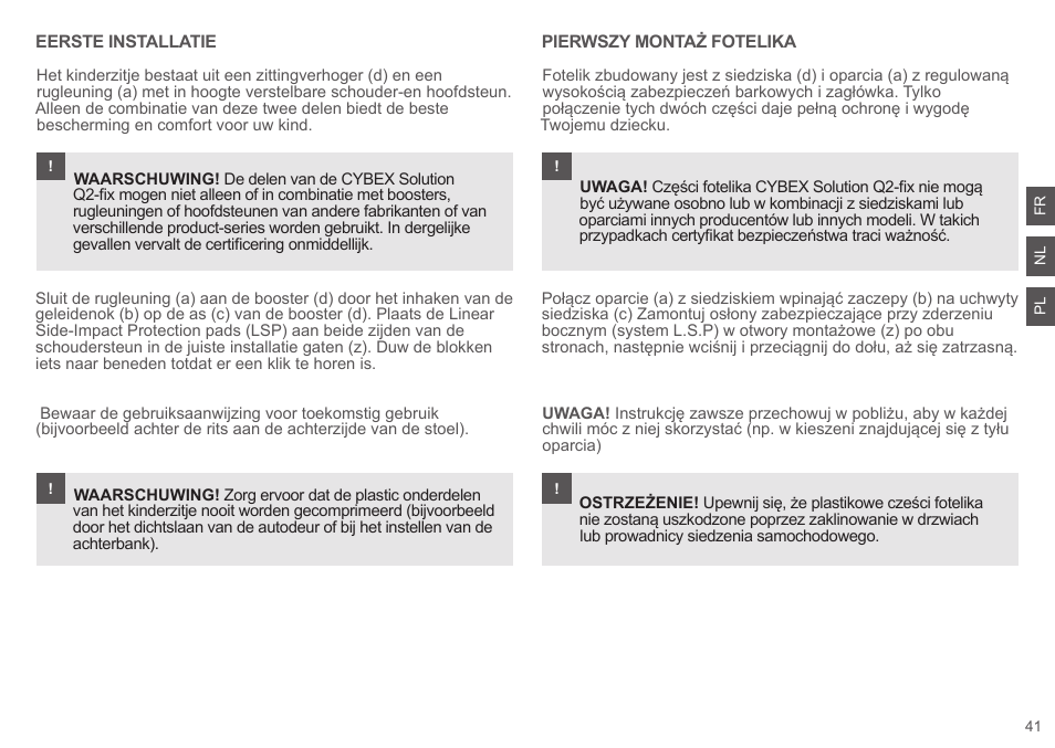 Cybex SOLUTION Q2-FIX User Manual | Page 41 / 100