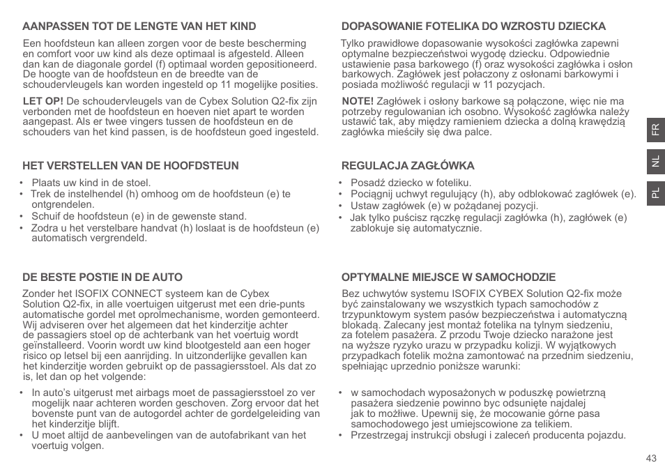 Cybex SOLUTION Q2-FIX User Manual | Page 43 / 100