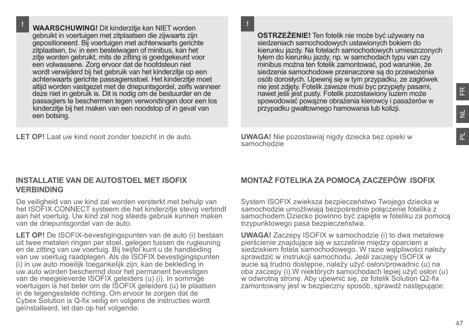 Cybex SOLUTION Q2-FIX User Manual | Page 47 / 100
