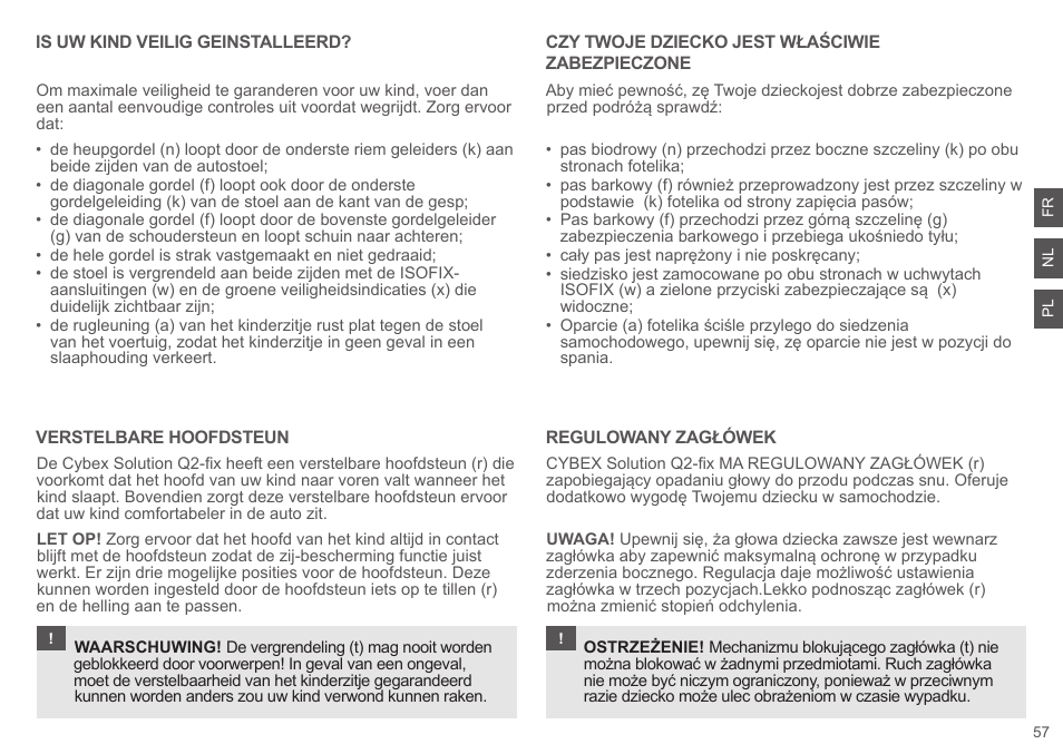 Cybex SOLUTION Q2-FIX User Manual | Page 57 / 100