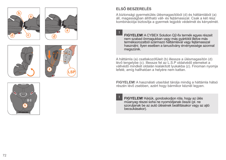 Cybex SOLUTION Q2-FIX User Manual | Page 72 / 100