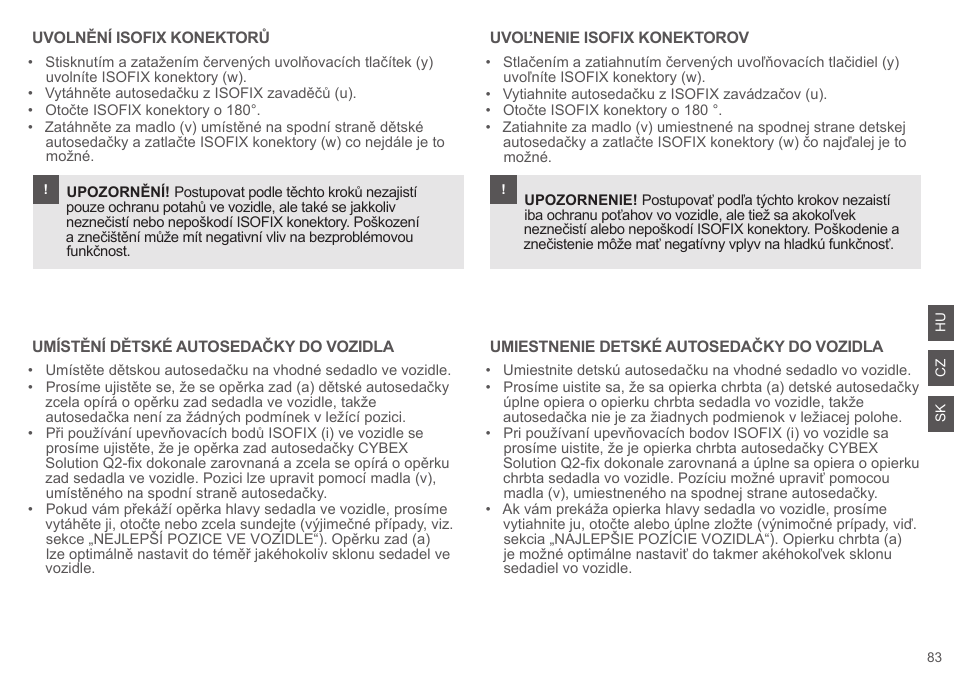 Cybex SOLUTION Q2-FIX User Manual | Page 83 / 100