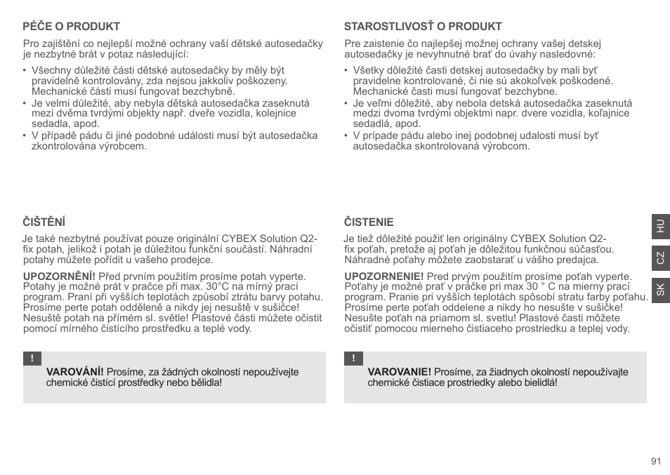 Cybex SOLUTION Q2-FIX User Manual | Page 91 / 100