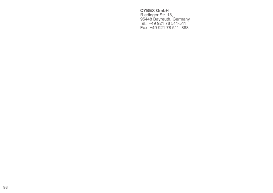 Cybex SOLUTION Q2-FIX User Manual | Page 98 / 100