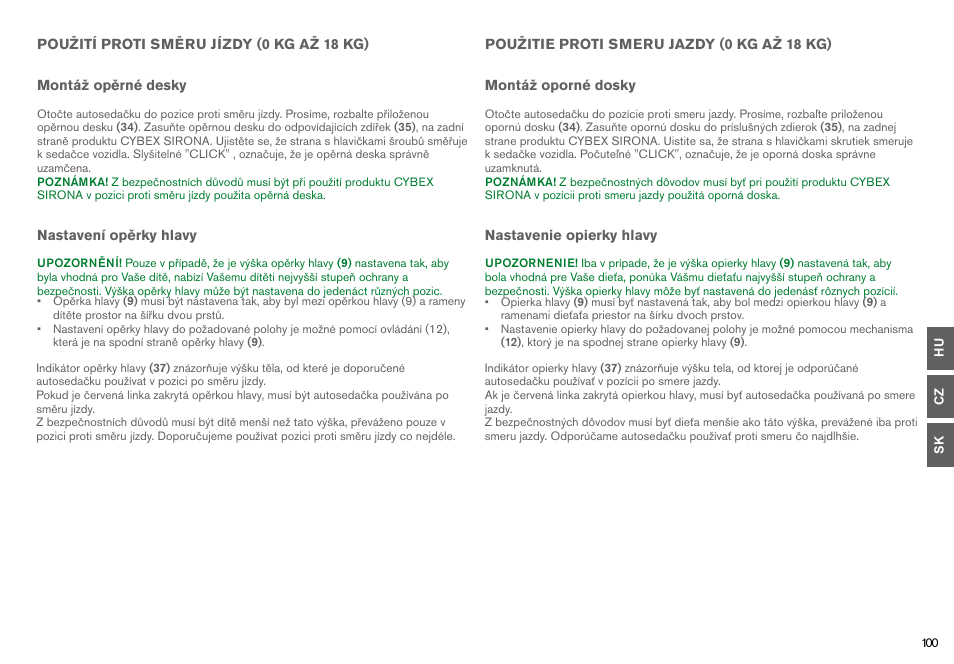 Cybex SIRONA User Manual | Page 102 / 120